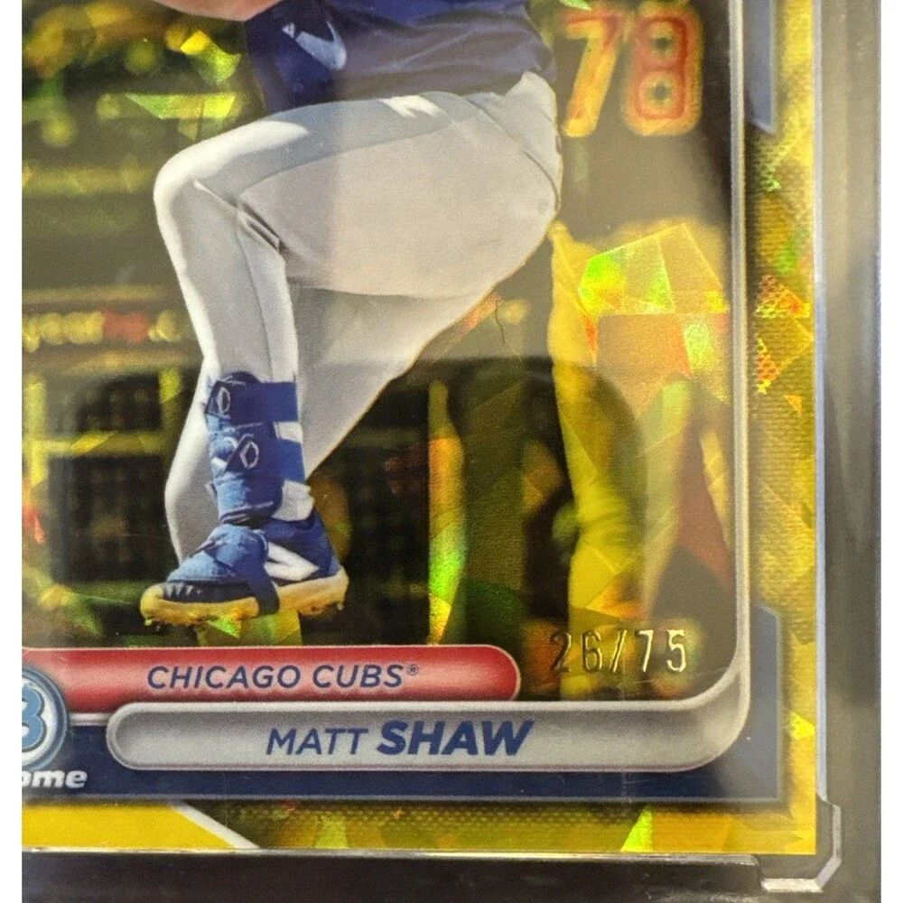2024 Bowman Chrome Draft Sapphire Matt Shaw Yellow 26/75 #BDC-26 Chicago Cubs